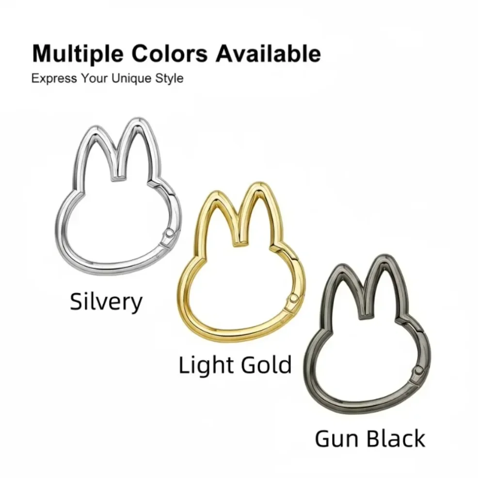 2/50Pcs Cute Rabbit Lobster Clasps Openable Snap Buckles Clasps Hooks Keychain For DIY Jewelry Making Key Ring Supplies