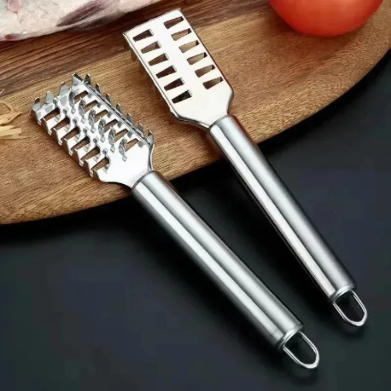 2026 1/2Pcs Stainless Steel Fish Scale Knife with Sawtooth Edge for Scale Scraper Boning Filleting - Kitchen Fish Cleaning Tool