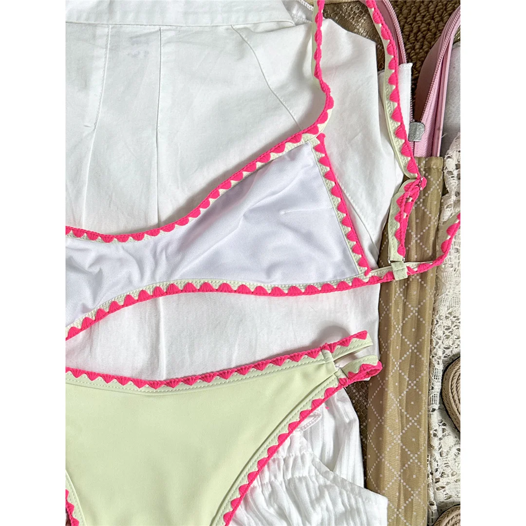 2026 Blumenmuster Bikini Damen Bademode Zweiteiliger Bikini-Set Brasilianischer Badeanzug Badebekleidung V8205 – Detail 6