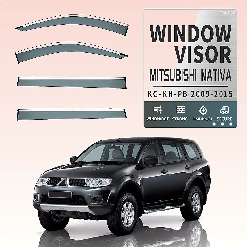 

For Mitsubishi Nativa 1996-2015 Car Window Visor Awning Rain Sun Shade Side Deflectors Accessories