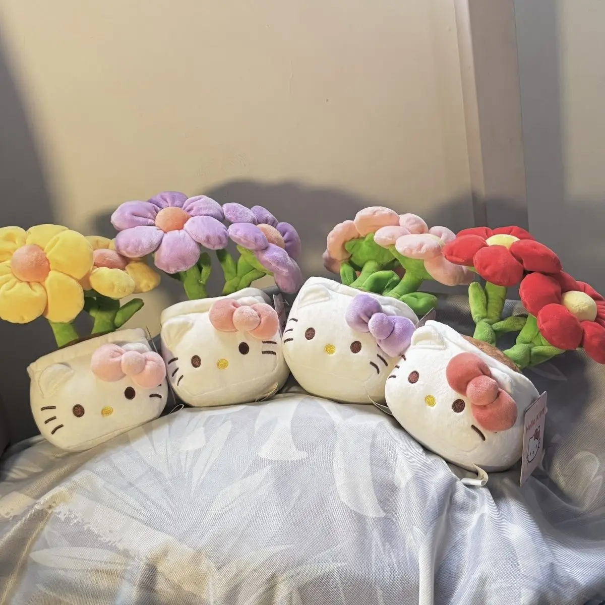 Original Potted Plant Hello Kitty Plush Toy Lovely Flower Doll Kitty Cat Plushies Stuffed Anime Home Decor Birthday Gifts Girl