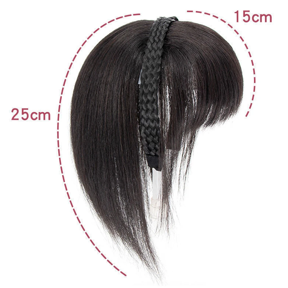 New Braided Headband Wig Synthetic Fake Bangs Hair Fringe Bands Braids Hair Extensions Hairpieces Headwear Hair Accessories