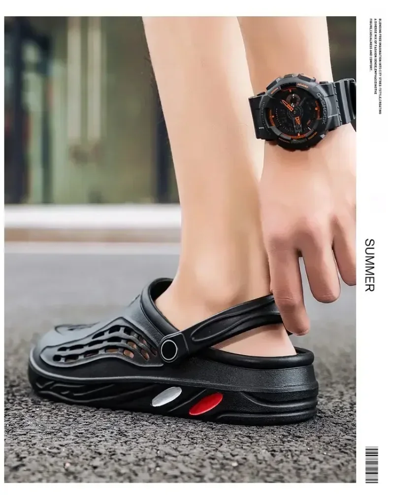 Outdoor-Sandalen für Damen und Herren, Sommer-Clogs, EVA-Hausschuhe, Übergröße 47, 48, 49, Herren-Gartenschuhe, Strandsandalen, atmungsaktive Clogs – Detail 28