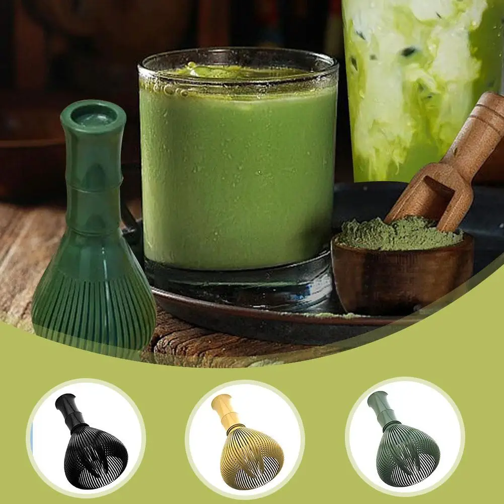 1PC ABS Matcha Whisk Chasen Brush Tools For Matcha Green Tea Powder Reusable Powder Whisk With Whisk Holder Tea Ceremony Br S1C5