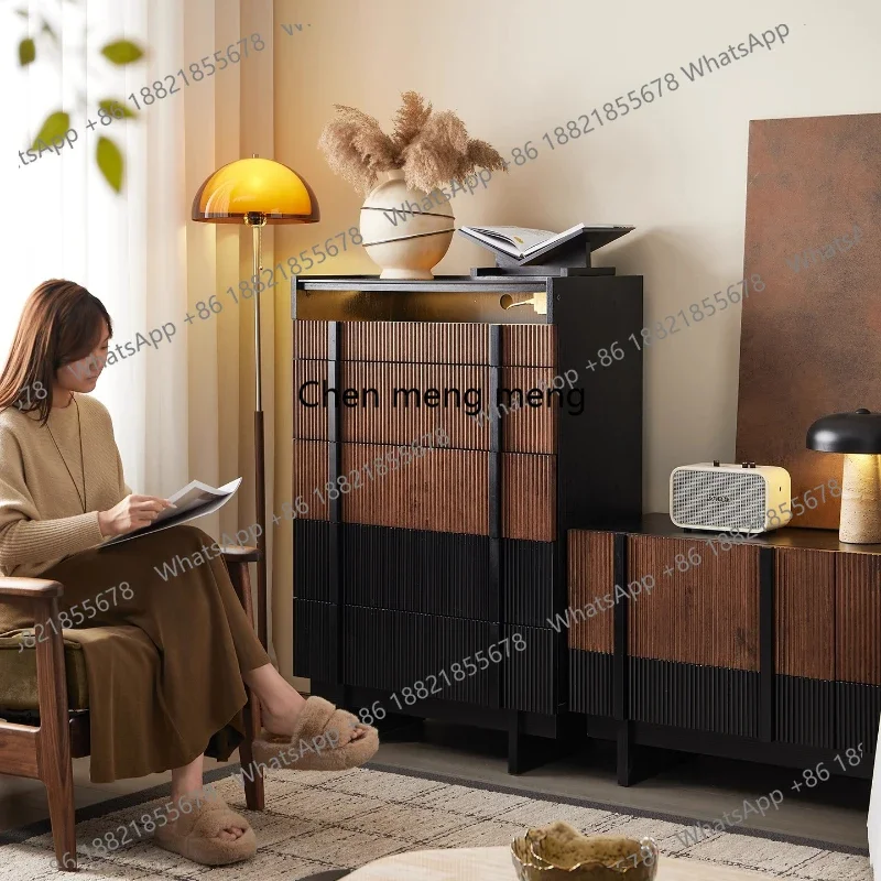 Mujian Chest of Drawers/Second-Hand Solid Wood Five-Drawer Chest Small  Living Room Wall-Mounted Storage Cabinet Bedside Cabinet
