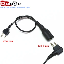Adaptador para conectar auriculares Motorola de 2 pines a ICOM Adaptador de radio de 2 pines para ICOM IC-F11 IC-v8 IC-F31 VERTEX VX-200