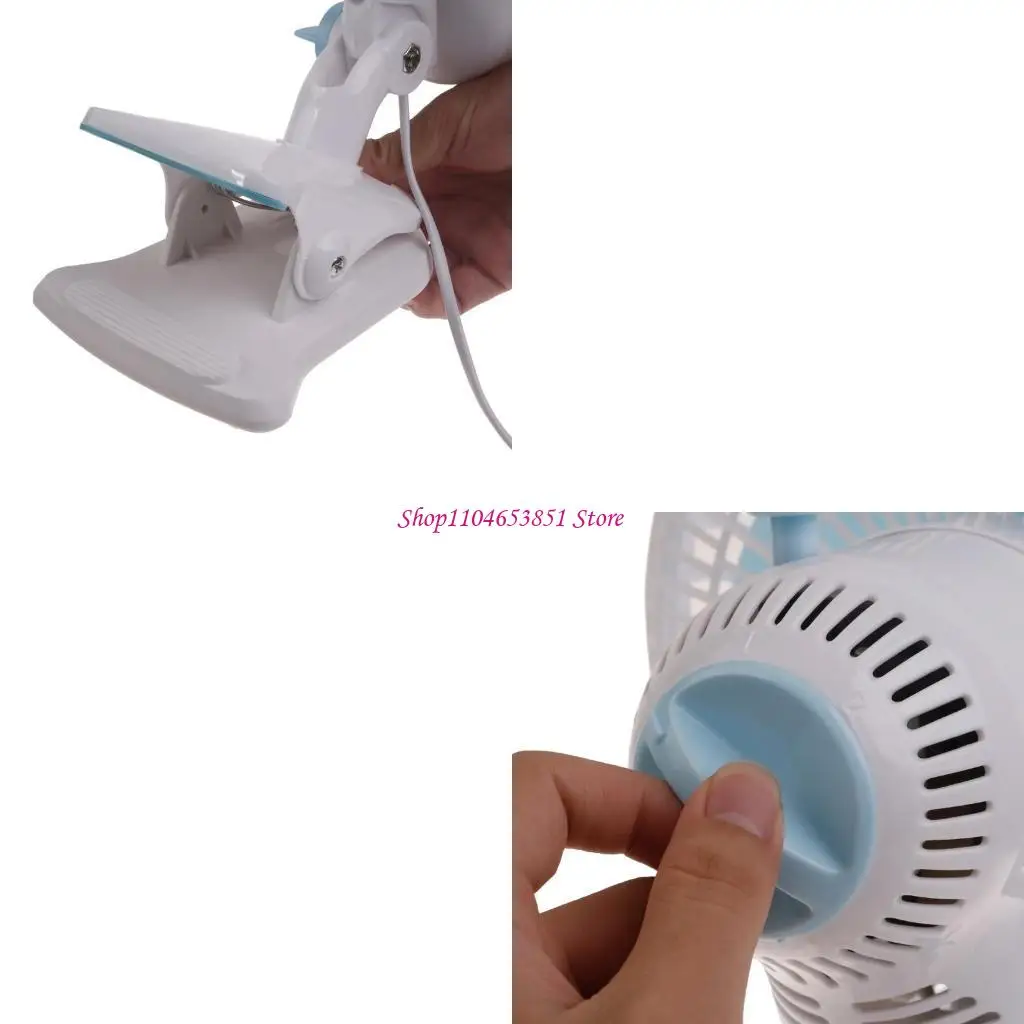 

30W Quiet Ceiling Fan, 9" Desk Fan Clip On Fan 90 Degree Adjustable Angle Portable Fan 2-Gear Speed with Power Cord