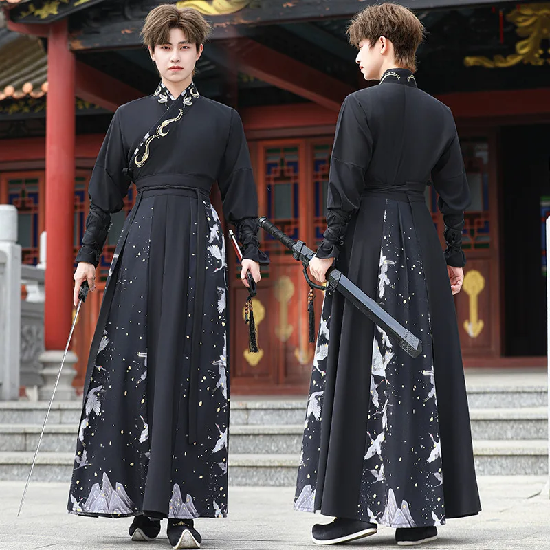 

Мужской китайский традиционный древний фехтовальщик Hanfu, народное платье, платье Hanfu династии Хань, карнавальный костюм для косплея, представление