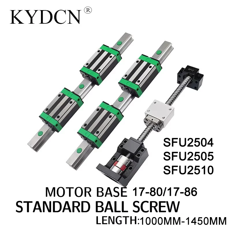 

SFU2504 SFU2505 SFU2510 Length 1000-1450MM high precision ball screw motor seat set plus 2 sets of standard HGH linear guide