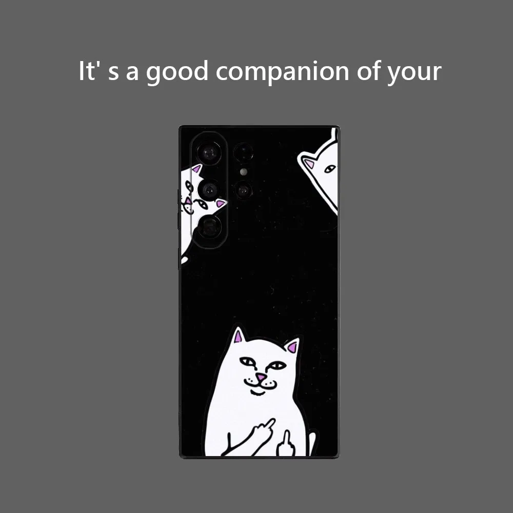 Funny R-R-RipndipS CAT Phone Case For Samsung Galaxy S25 Ultra S22 S23 S24 Ultra S21 S20 5G Protective Soft Silicone TPU Funda