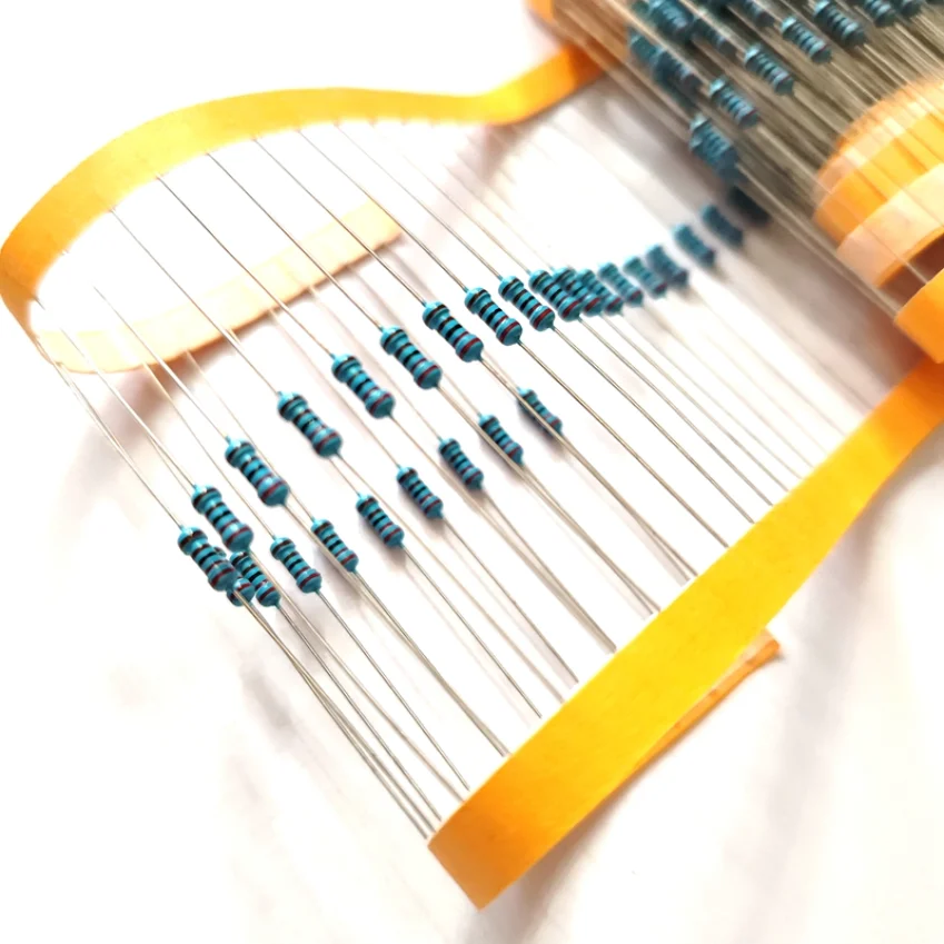 

1000pcs Metal Film Resistor 0.25w 1/4 Watts 1% 100 120 150 180 200 220 240 270 300 330 360 390 430 470 510 620 680 910 K R Ohm