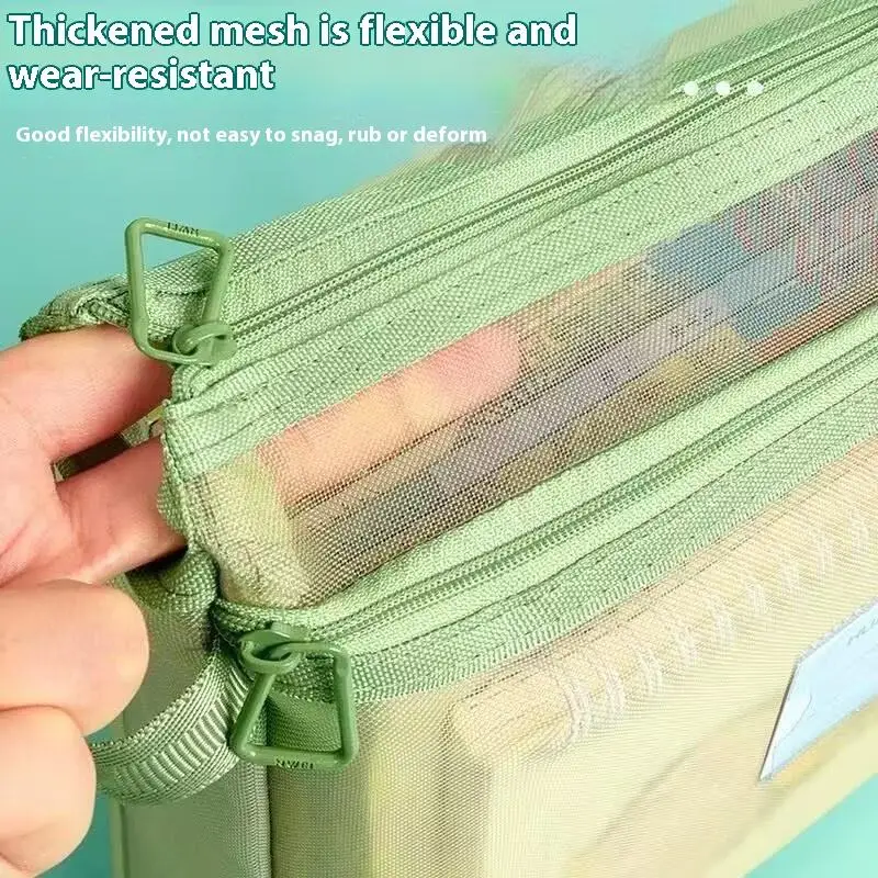 ~Double-Layer Subject Tutoring Bag Large Capacity Book Bag Classification Document Bag Transparent Portable Storage Bag