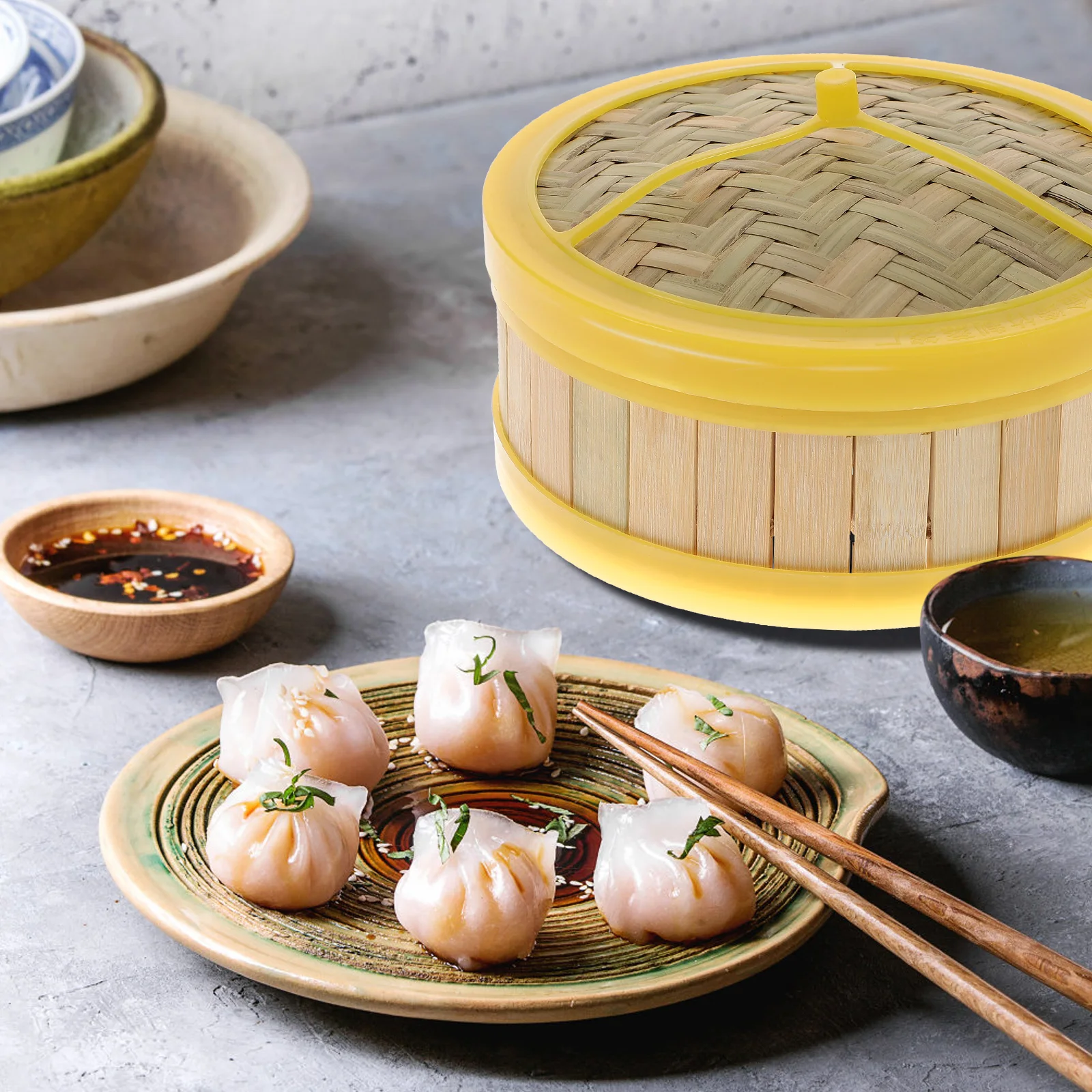 

Bamboo Steamer Rack Large Capacity Kitchen Accessories Stainless Steel Plastic Multi-functional Household Steamer Long Lasting