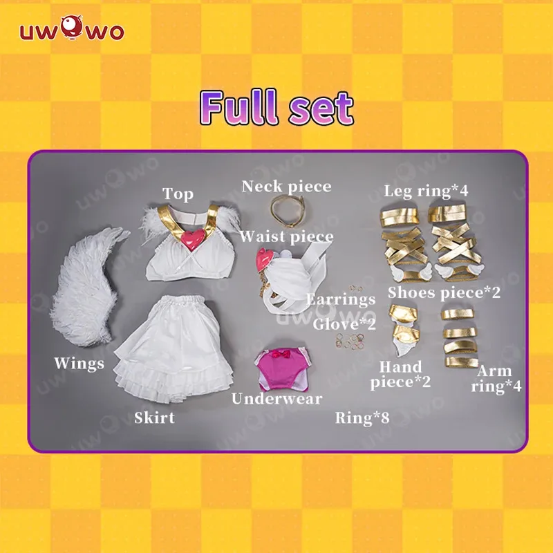 فستان UWOWO التنكري Angell Pantyy Anarchy التنكري مع أجنحة مجموعة كاملة من أزياء الهالوين