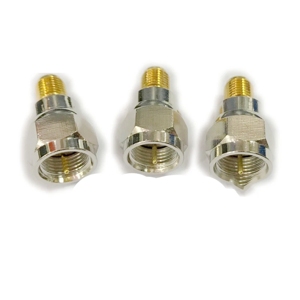 F-Type Male To SMA Female Coax Antenna Adapter CablesOnline RF-M113 Machined Brass Construction With Gold-plated Contact   N E W