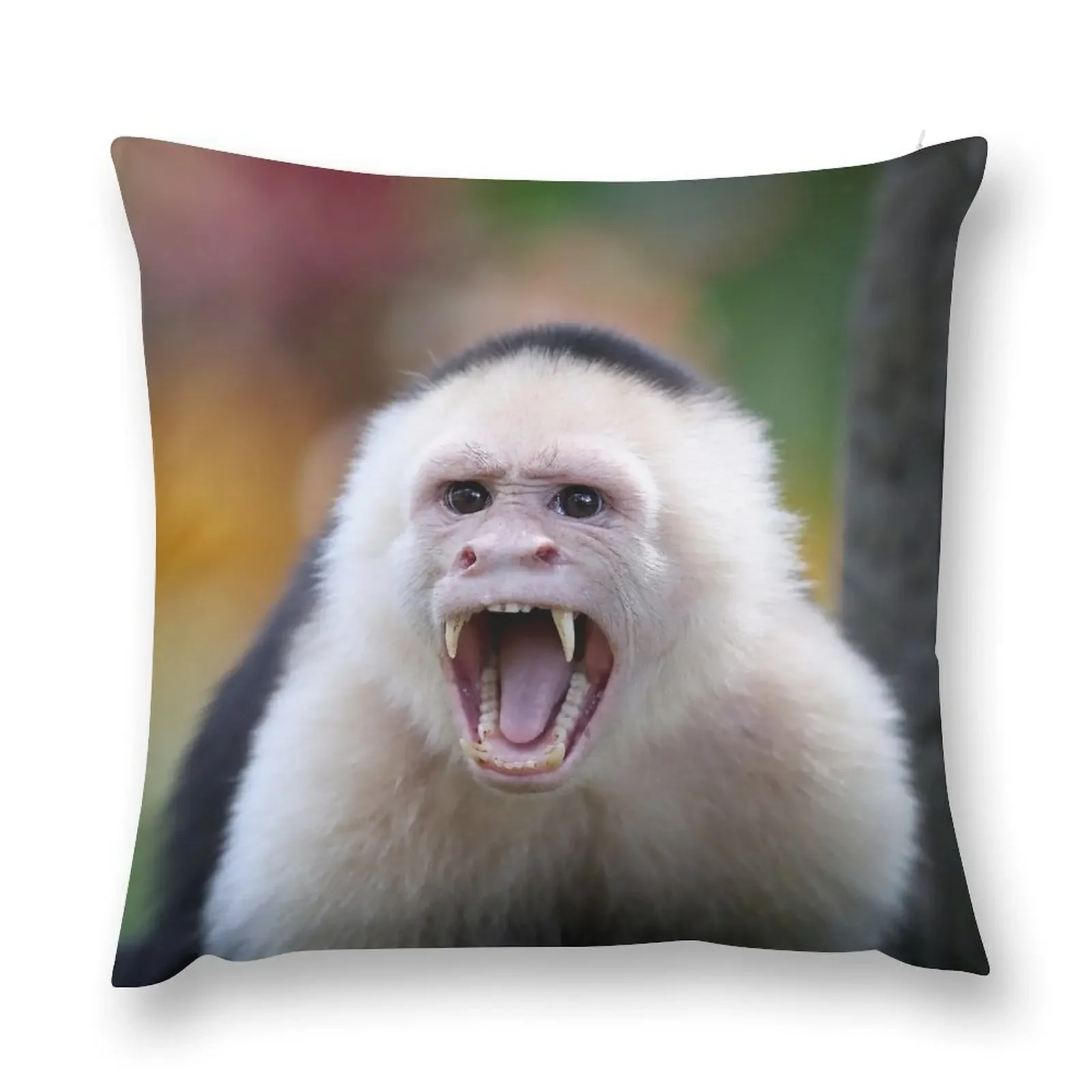 Angry Capuchin Monkey Throw Pillow Marble Cushion Cover sleeping pillows New year Decorative Cushion Cover pillow