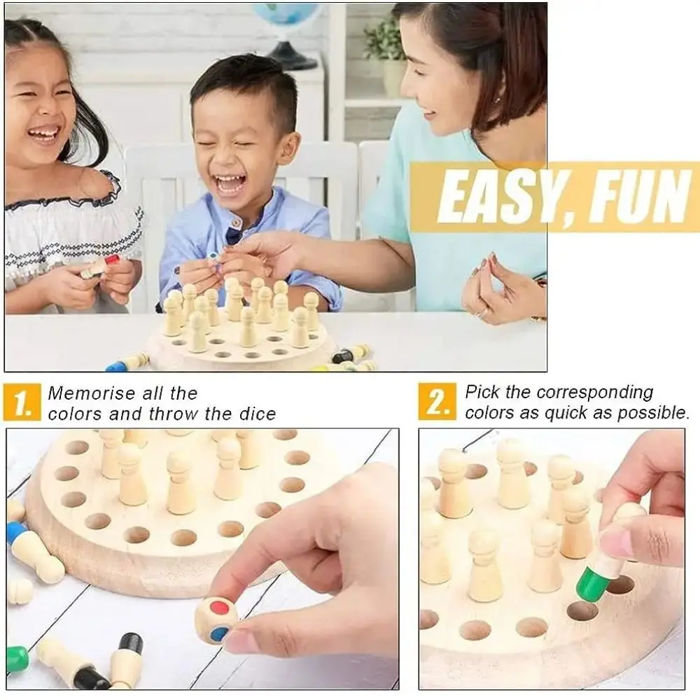 Kinder Montessori Pädagogisches Holz Spielzeug Lernen Farbe Sensorischen Spielzeug Speicher Spiel Stick Schach Puzzle Spiel Party Spiel Für Kinder
