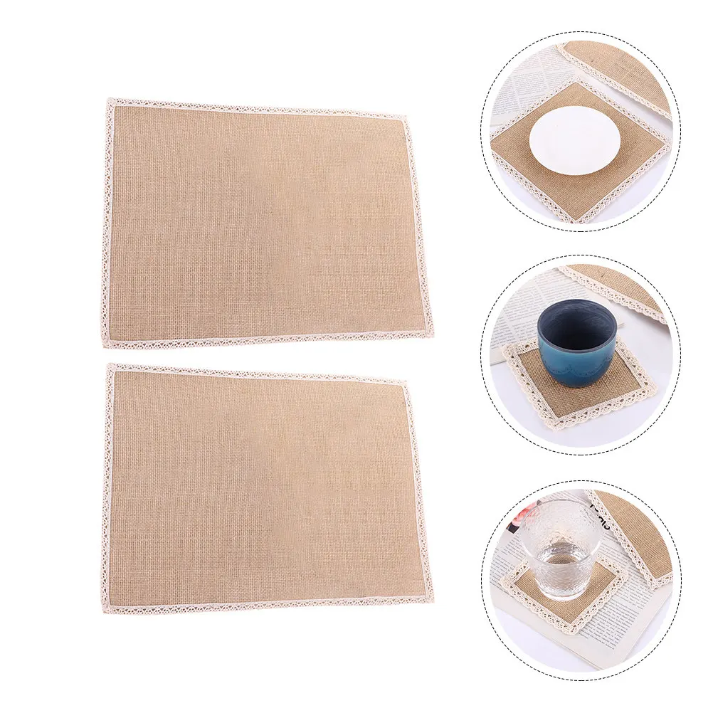 

2 шт. водонепроницаемые защитные подкладки для стола из льняного материала, легко моются, многоразовые, стильный дизайн, добавляют шикарности к ужину, украшение для дома