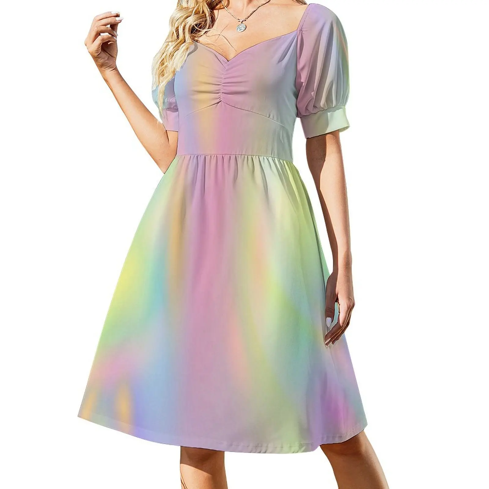 فستان هولو على الطراز الكوري للنساء فستان كاجوال أنيق للحفلات أو الارتداء اليومي هولو باستيل توهج حورية البحر الوردي للنساء #2