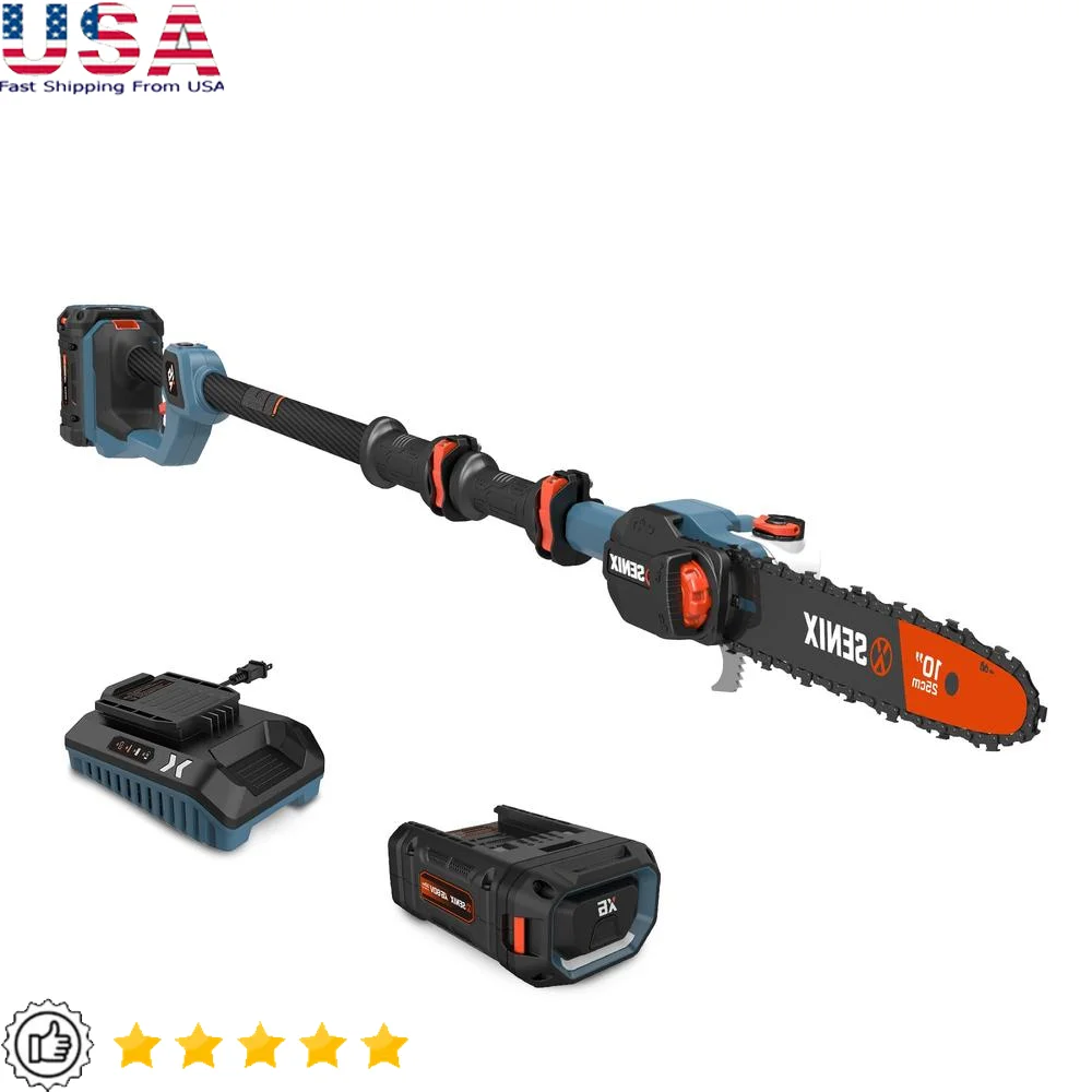 X6 60 Volt Max* 10-Inch Carbon Fiber Cordless Pole Saw Telescoping Chainsaw Reaches Branches up to 14 Feet 3.0Ah Battery and