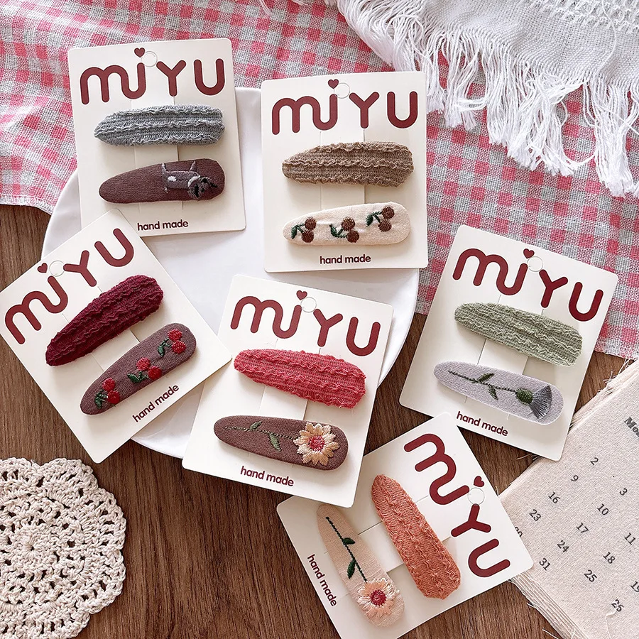 

Cute Embroidered Flower Hairpins Women Girls Children Hair Clips Bobby Pins Barrettes Accessories Hairgrips Headwear Headdress