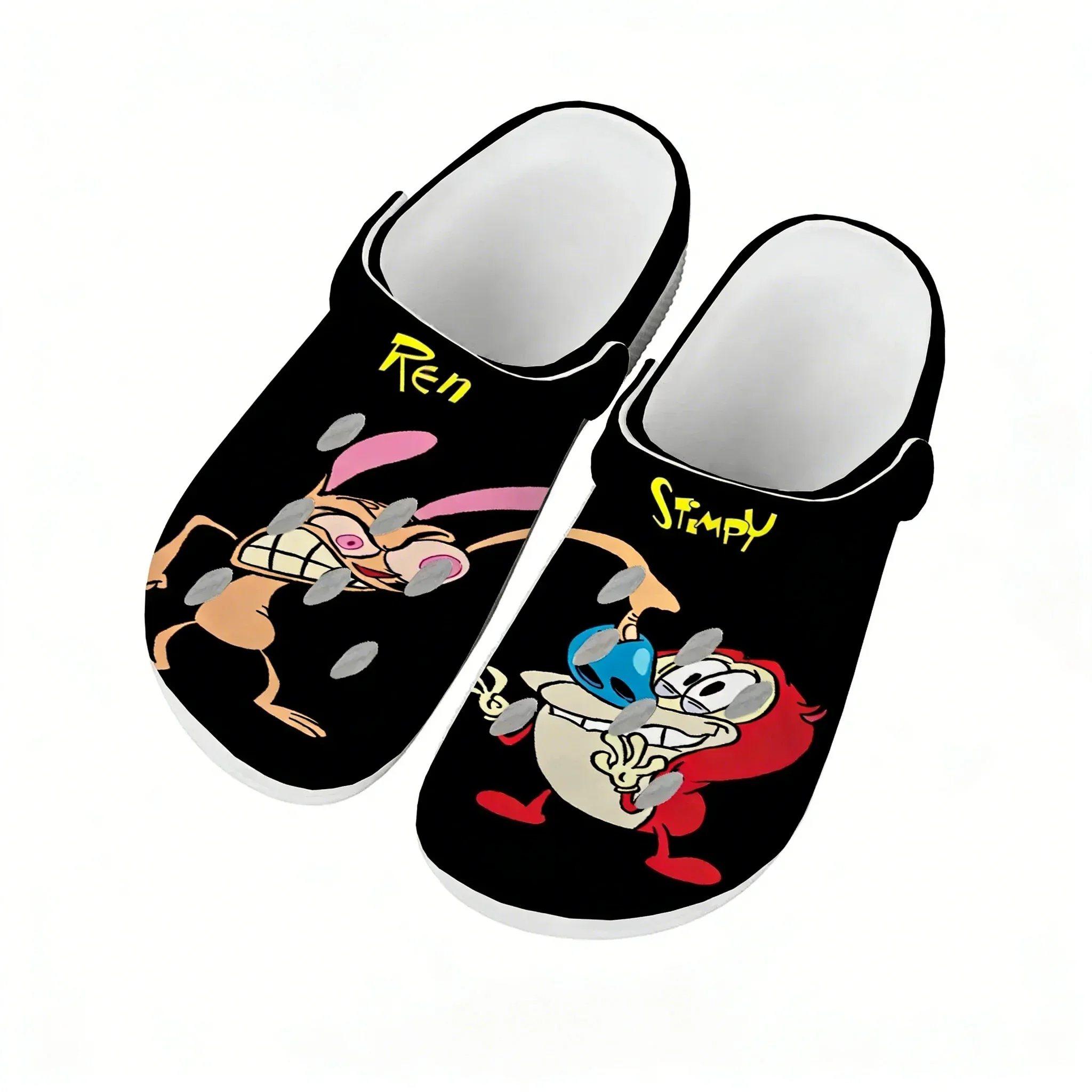 

Ren And Stimpy Water Shoes Mens Womens Comfortable Fashion Home Garden Clogs Customizd Sandals Beach Breathable Hole Slippers