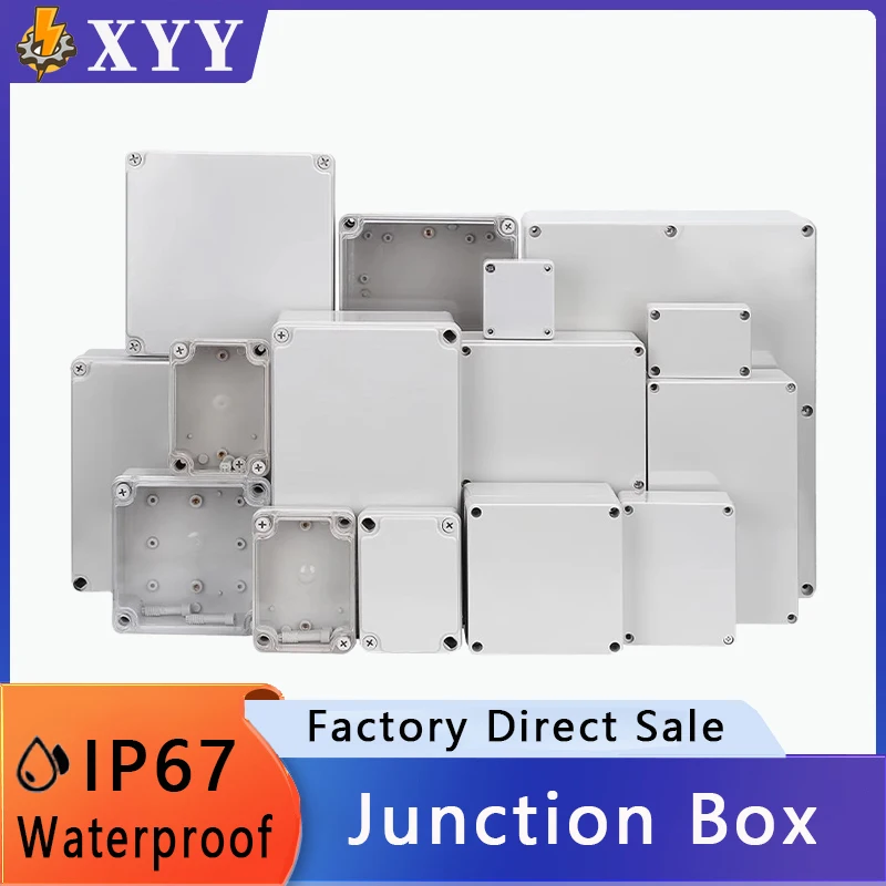 IP67  Gray/Transparent Cover Outdoor Waterproof Enclosure Plastic Box Electronic Project Waterproof Junction Box for Electronics