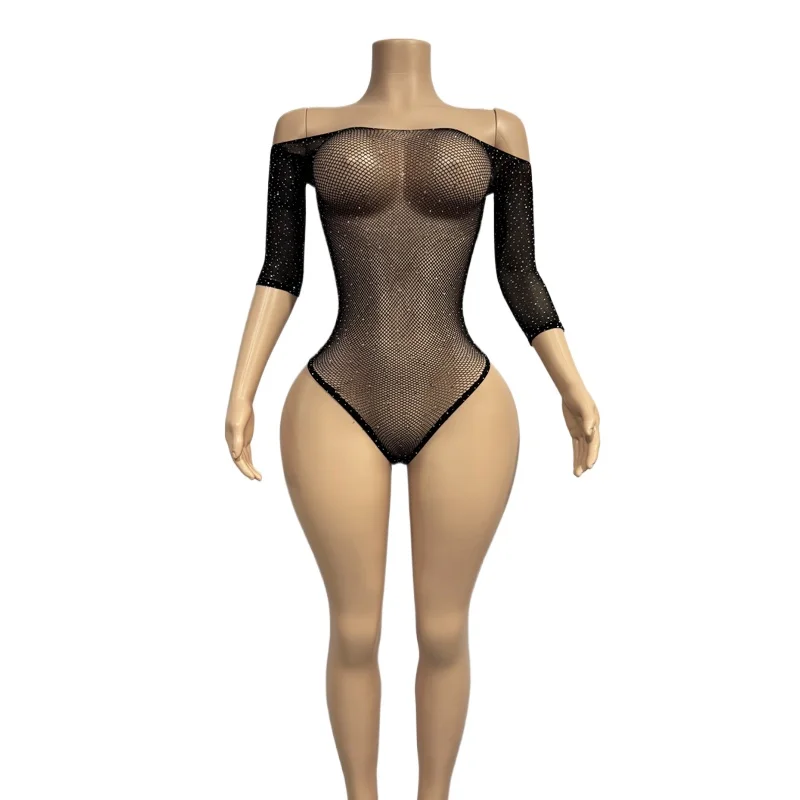 Crotchless Sexy Lingerie Fishnet Bodystocking Women Open Crotch Sex Underwear Erotic Dress Bodysuit Exotic Babydolls Dresses