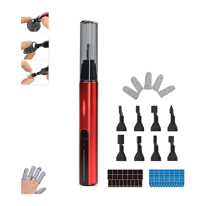 ABRE-Reciprocating Electric Sander, 3-Speed Adjustable Detail Sanding Pen, 8 Sanding Heads And Self-Adhesive Sandpaper