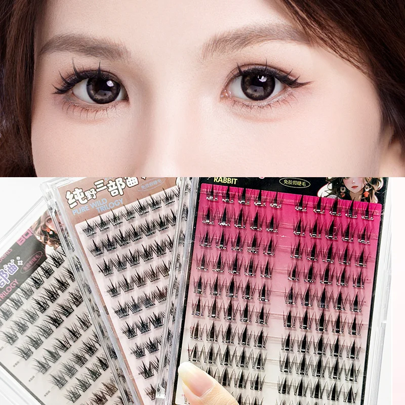 Bqi 漫画無料接着剤つけまつげ、大容量つけまつげ、ユニークなマスガールスタイル、カリスマメイキングスタイル、簡単に目を大きくする、自然に使いやすく、着用し、きちんとしたアイメイクを作成