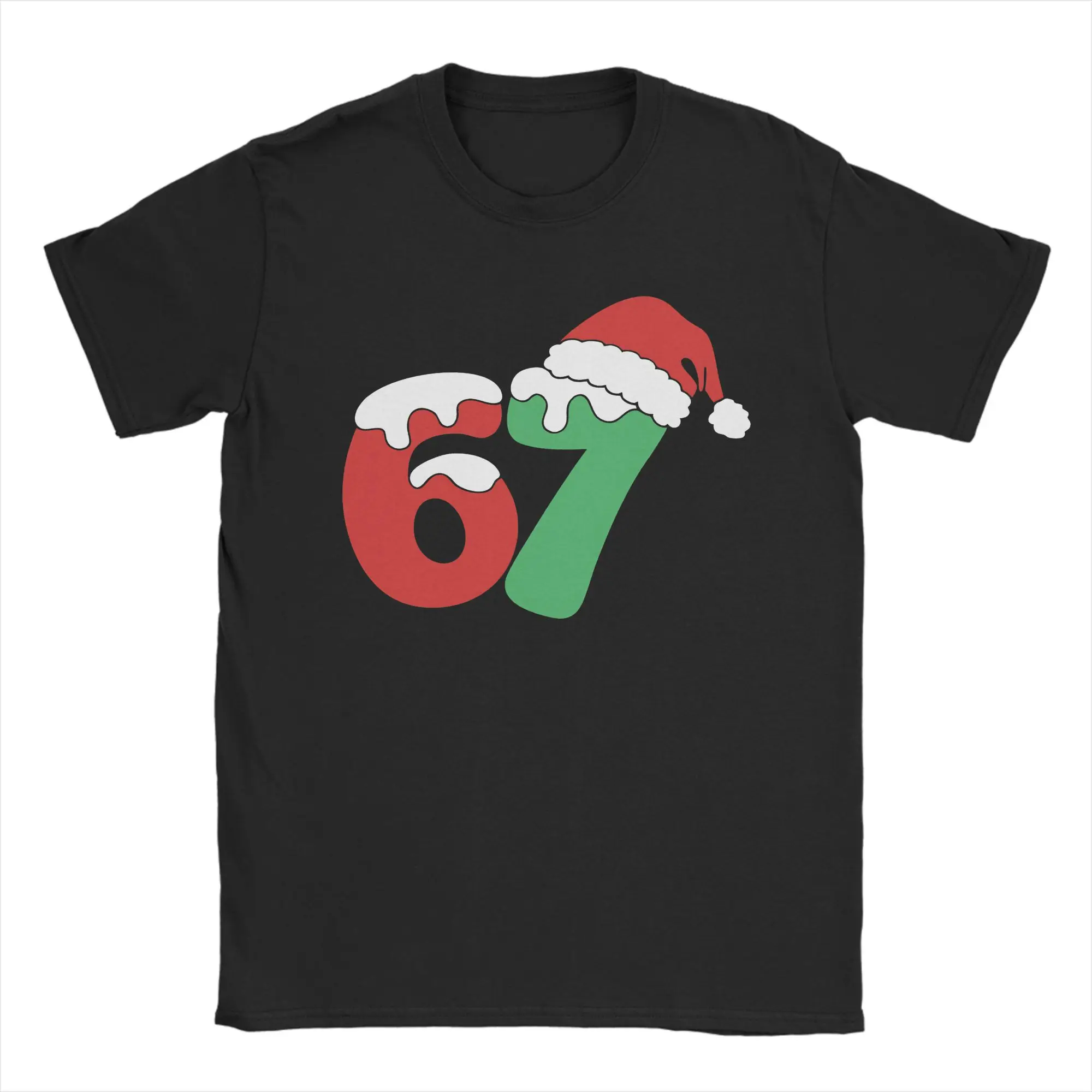 

67 Christmas Funny Six Seven Meme T Shirts for Men Cotton Funny T-Shirt Round Neck Tee Shirt Short Sleeve Tops Graphic Printed