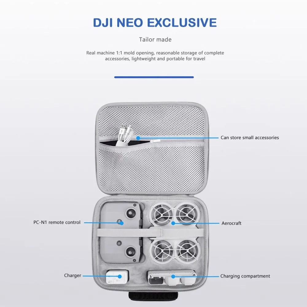 Portable Camera Drone Storage Bag Waterproof Full Protection Explosion-Proof Box Anti-fall Shockproof Carrying Case for DJI Neo