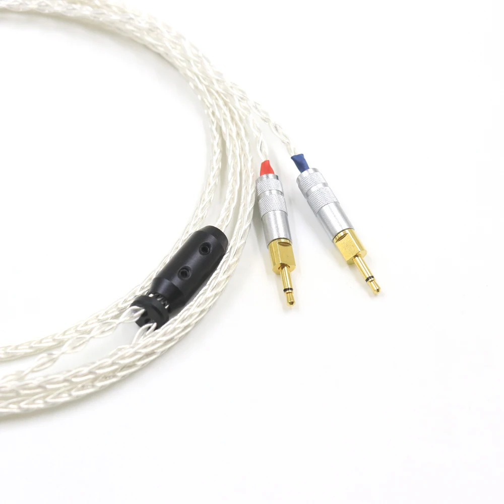 8 Cores OCC Silver Plated 3.5mm 2.5mm 4.4mm XLR Headphone Cable For Sennheiser HD700