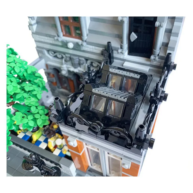 Bloc de construction Moc, modèle de vue de rue, style architectural allemand, maison de bière Gevas, technologie de restaurant, cadeau modulaire, assemblage à monter soi-même