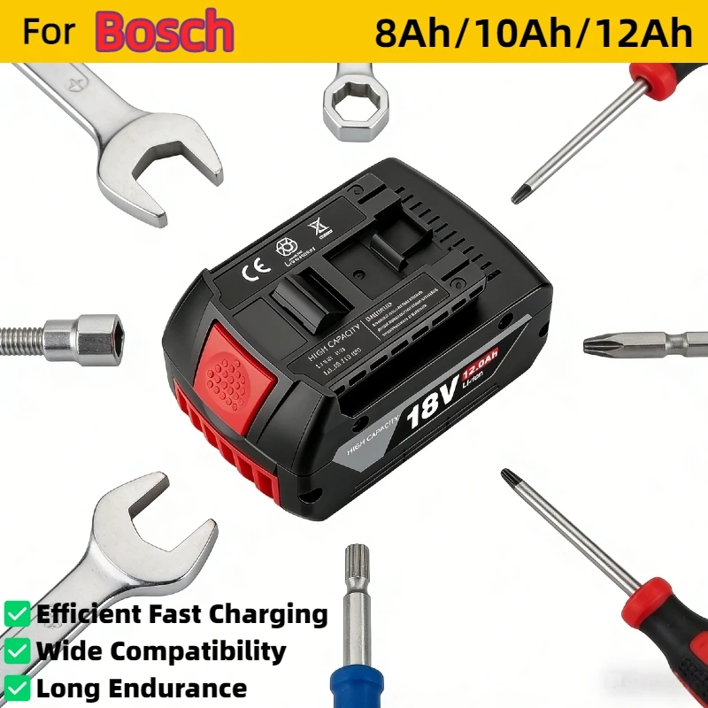 

New for BOSCH 18V 10.0AH/12.0AH Battery , for BOSCH BAT609 BAT609G BAT618 BAT618G BAT614 6000mAh Li-ion Battery.️