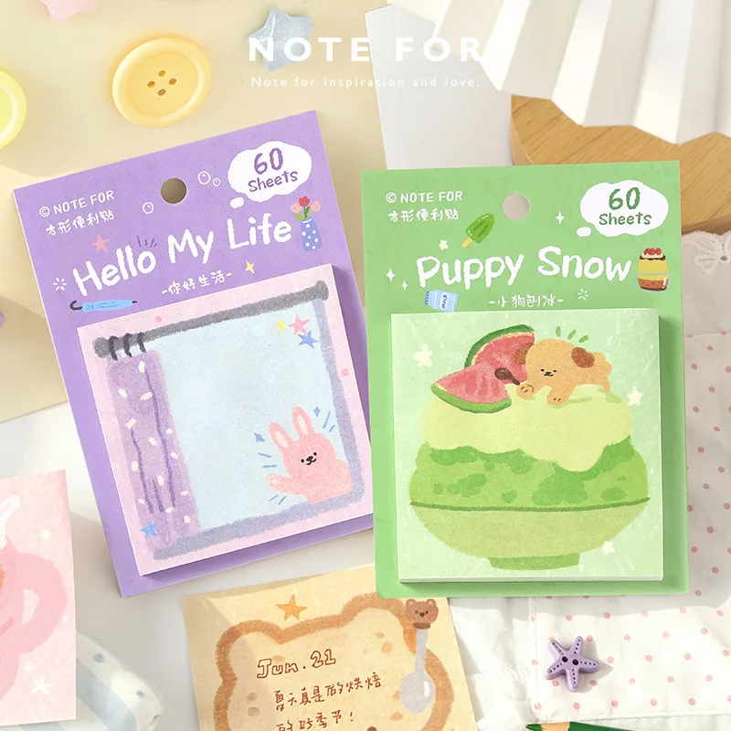 Vitality Life Manual Series, Cute Little Animals, Students Leave A Message with Sticky Notes N Times Sticky Notes 60 Memo Pad