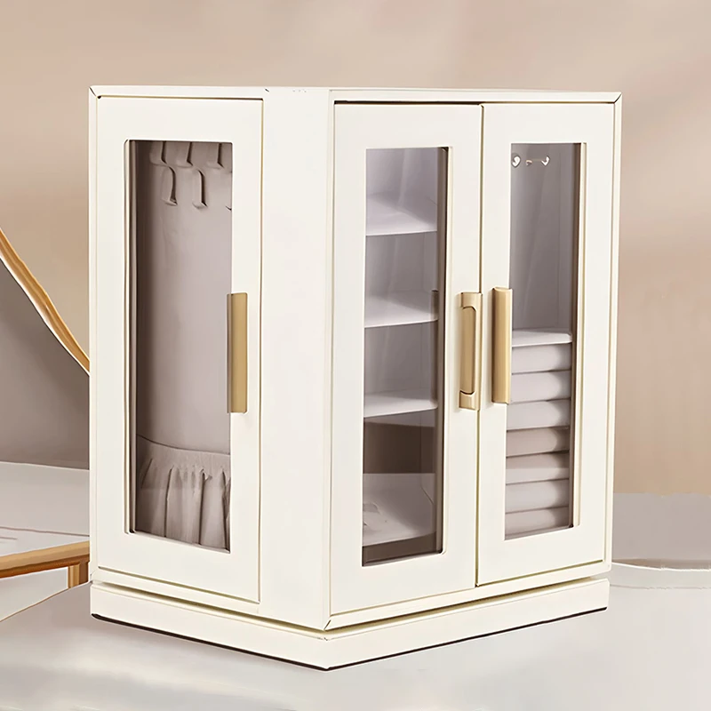 Large Capacity Jewelry Box Multi-layer Ring Earring Storage Boxes Rotatable Jewelry Organizer Box Women's Necklace Display Boxes