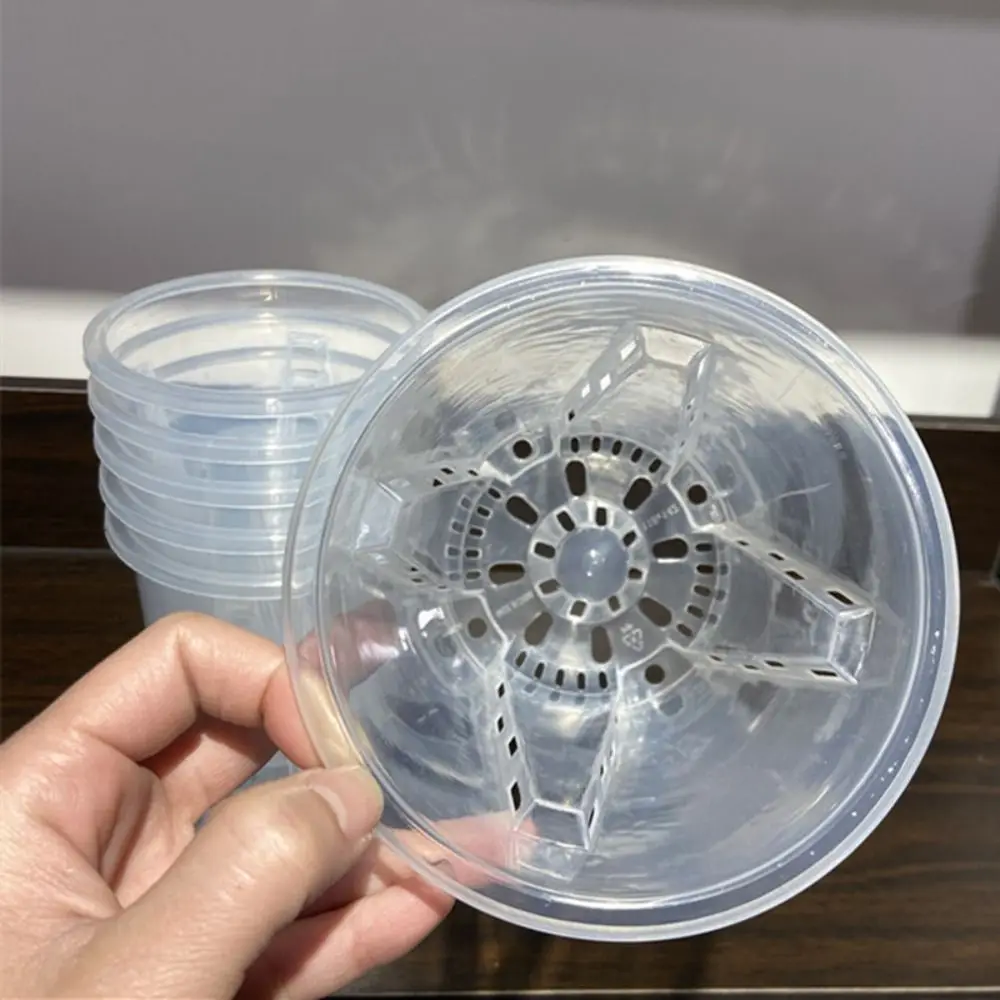 Breathable Root Control Transparent Flower Pot Beautiful Plastic Phalaenopsis Orchid Pots With Stomata with Tray Planting Pot