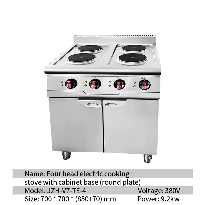 Multifunctional Four-Head Electric Cooking Stove with Cabinet for Home Use Restaurants Food Shops for Hotels Condition New