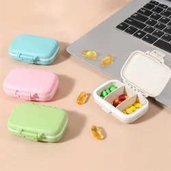 3 Grids Organizer Container For Tablets Travel Pill Box With Seal Ring Small Box For Tablets Wheat Straw Container For Medicines
