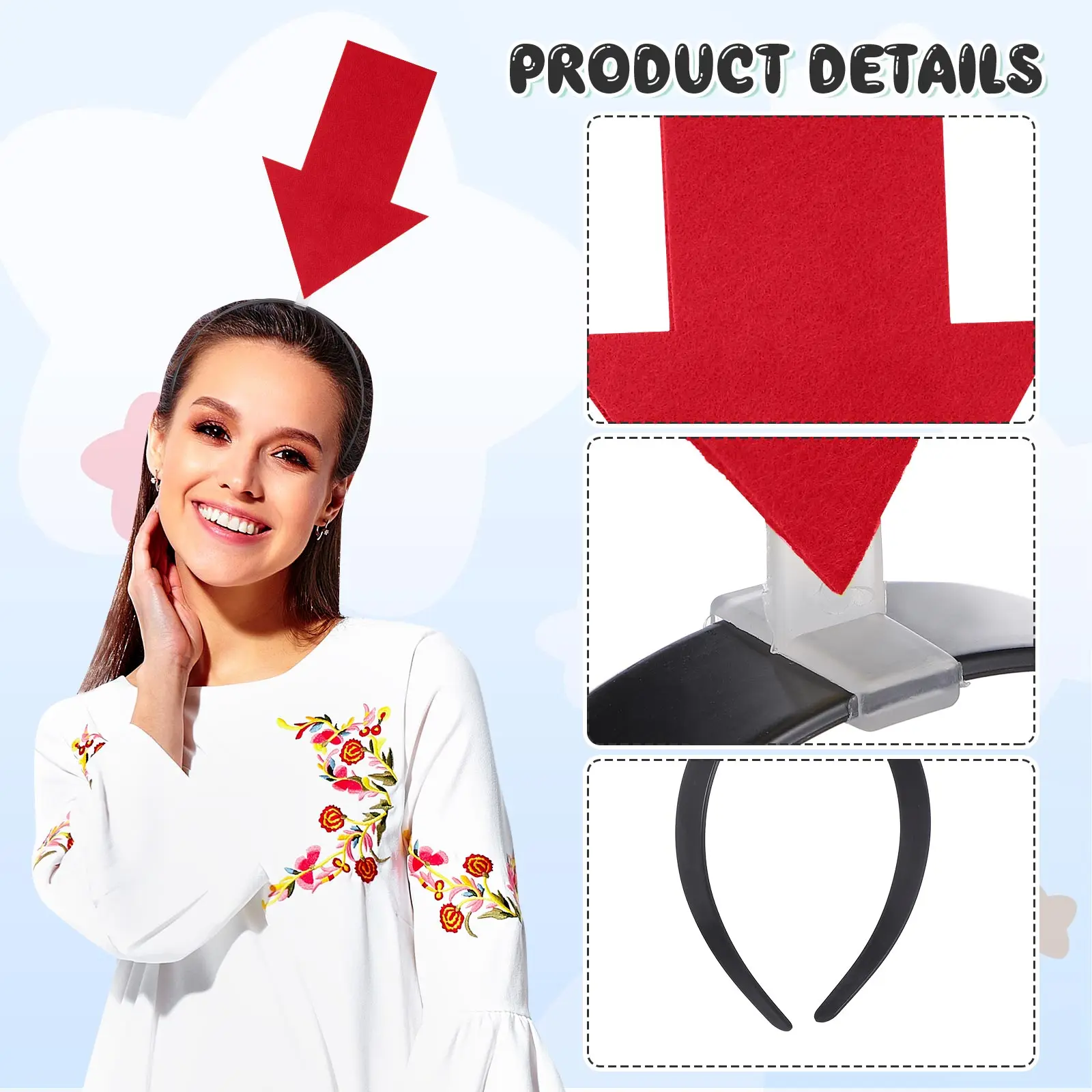 2 قطعة غطاء الرأس مضحك السهم رباط شعر موضة أغطية الرأس تجديل الأطواق للنساء ديكور الحفلات التصميم التبعي