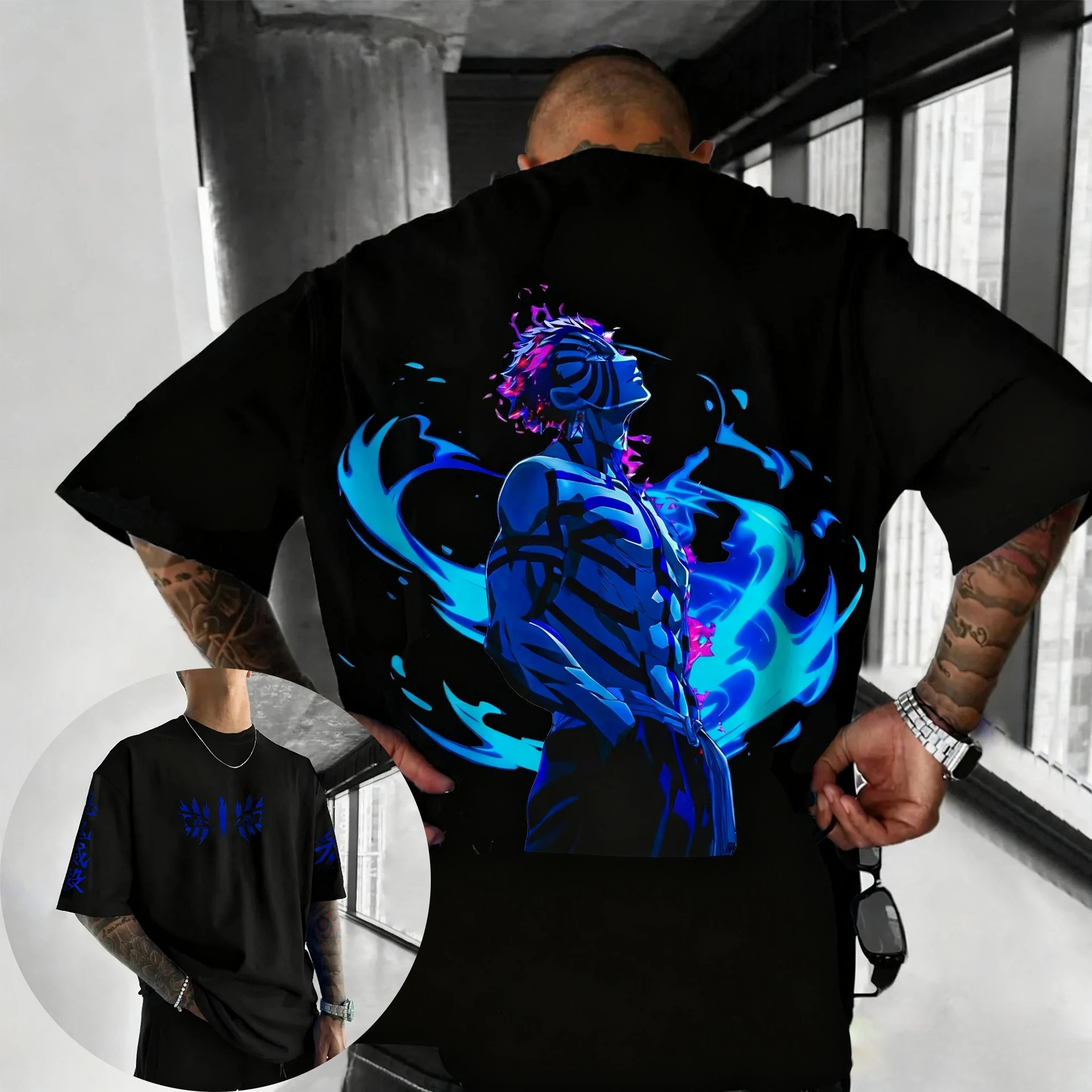 Demon slayer anime impresso verão camiseta 2025 masculino e feminino novo americano hip-hop grande y2k casual solto pai criança topo