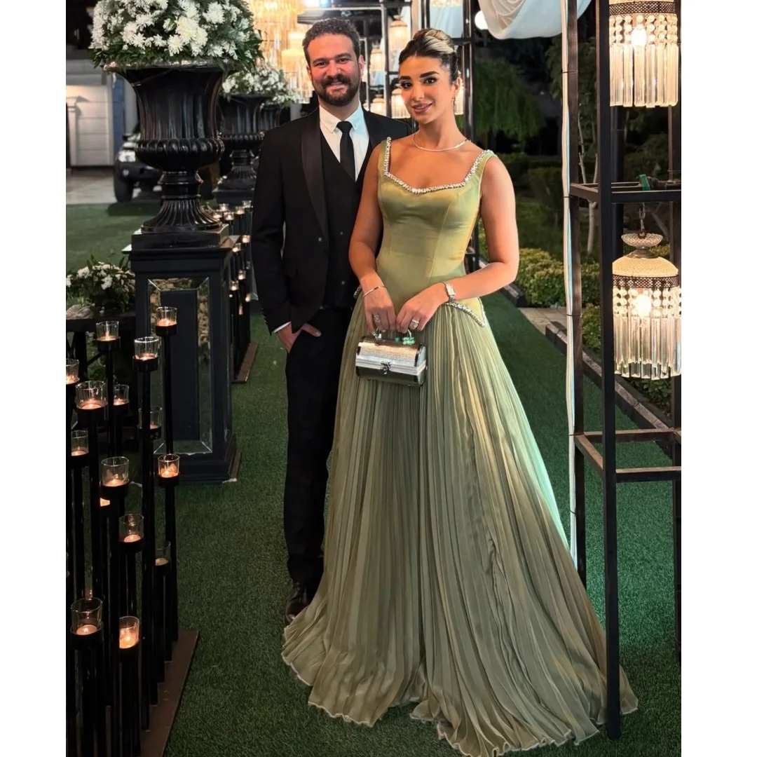 

Summer Green Wedding Dress Glamorous Sweetheart Beading Sleeveless Prom Gowns Formal Ruffled Birthday Party GownsCustomized