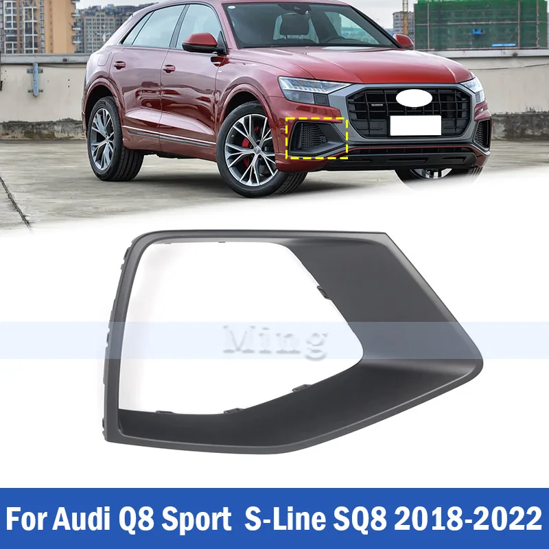 Front Bumper Moulding Strip Trim For Audi Q8 Sport  S-Line SQ8 2018-2022 Front Bumper Fog Light Trim Strip