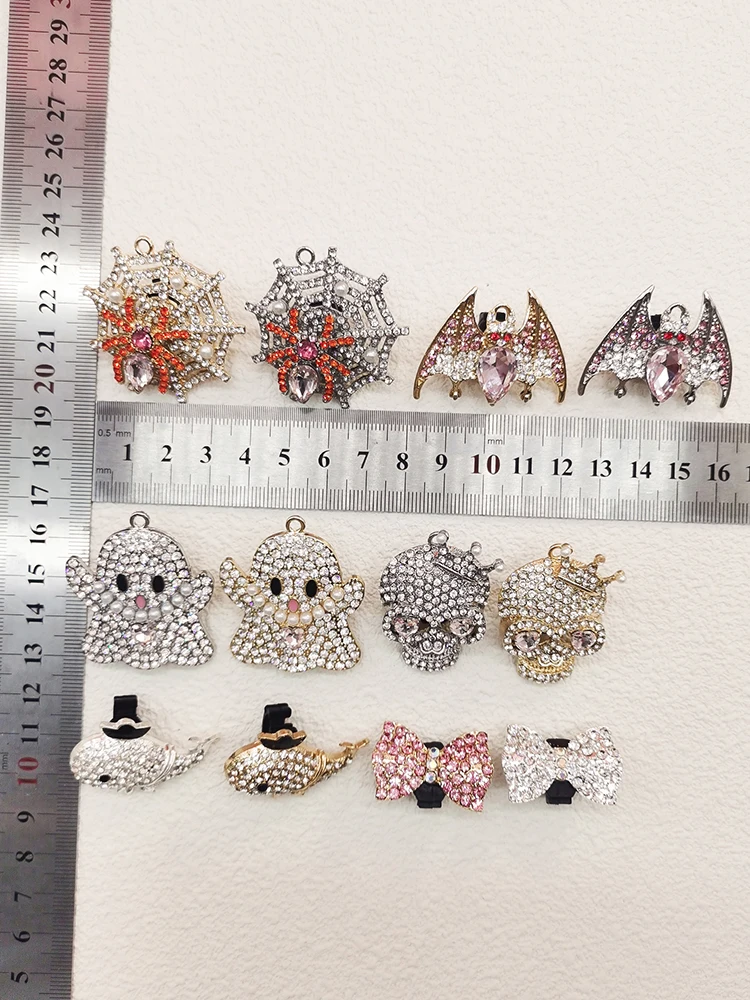 Jewelry Shoelaces Charms Bling Rhinestone Shoe Clips Buckle Accessories Women Sneakers Laces Decorations Xmas Halloween Decor