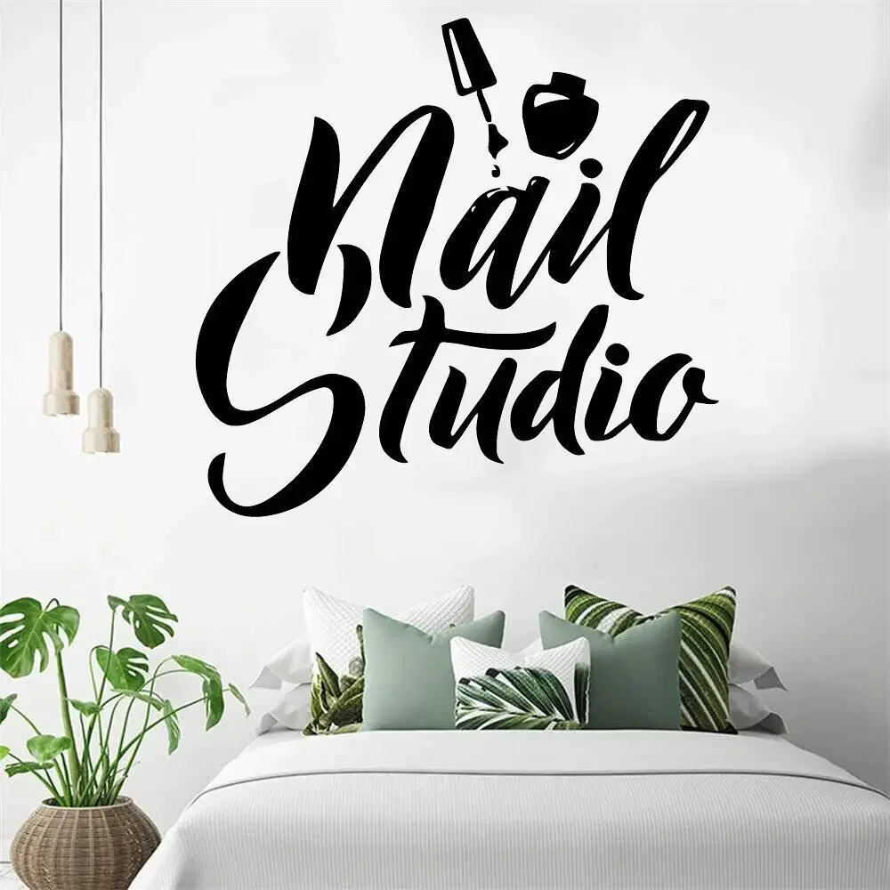 Hot Sale Beauty Salon Wall Decals Nail Polish Wall Sticker for Nail Studio Logo Vinyl Stickers Manicure Pedicure Wallpaper Decal