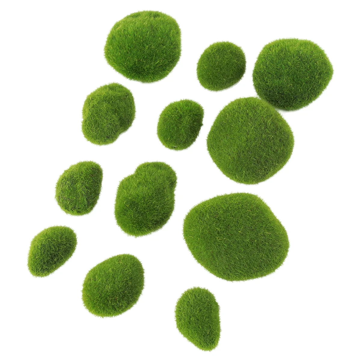 12 Pcs Simulation Moss Stone Plant Decoration for Aquariums and Glass Jar Terrarium Realistic moss ball