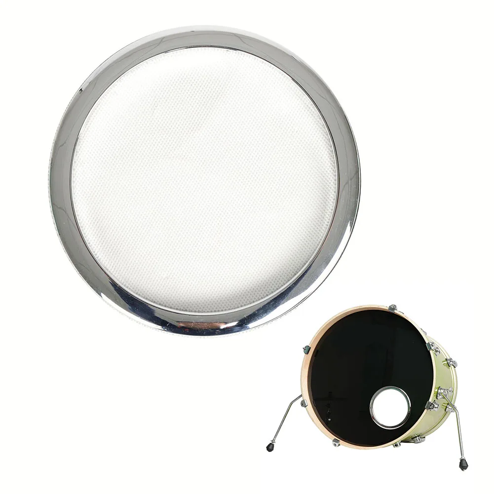 1pc Bass Drum Enhancer Port Insert Hole Protector Silver Protection Sticker Part Adjustable Drum Ring Bass Reverberation Speaker