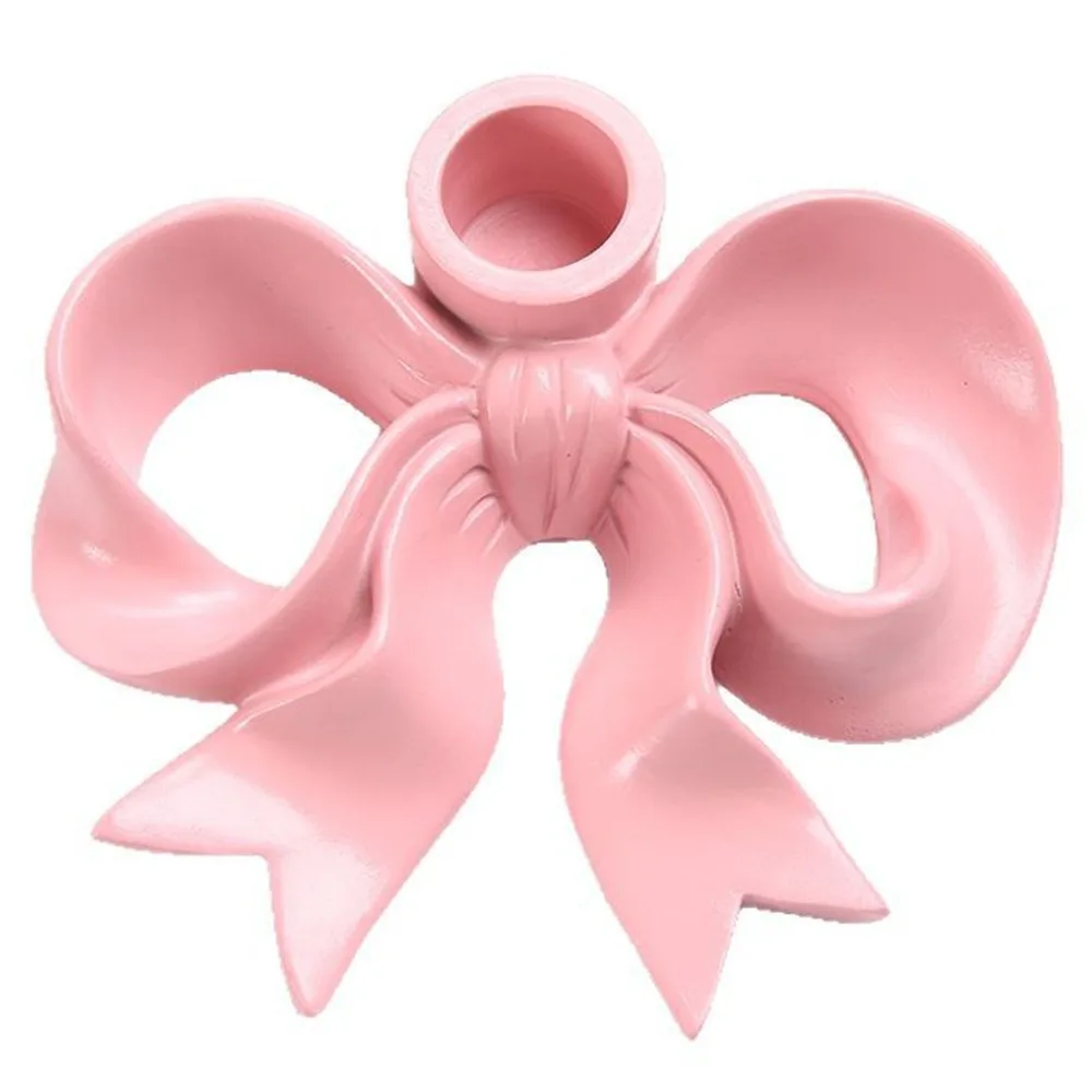 

Stylish INS Ceramic Bow Candle Holder Unique Romantic Bowknot Shape Candlestick Vintage Pink Candle Stands Table Decoration