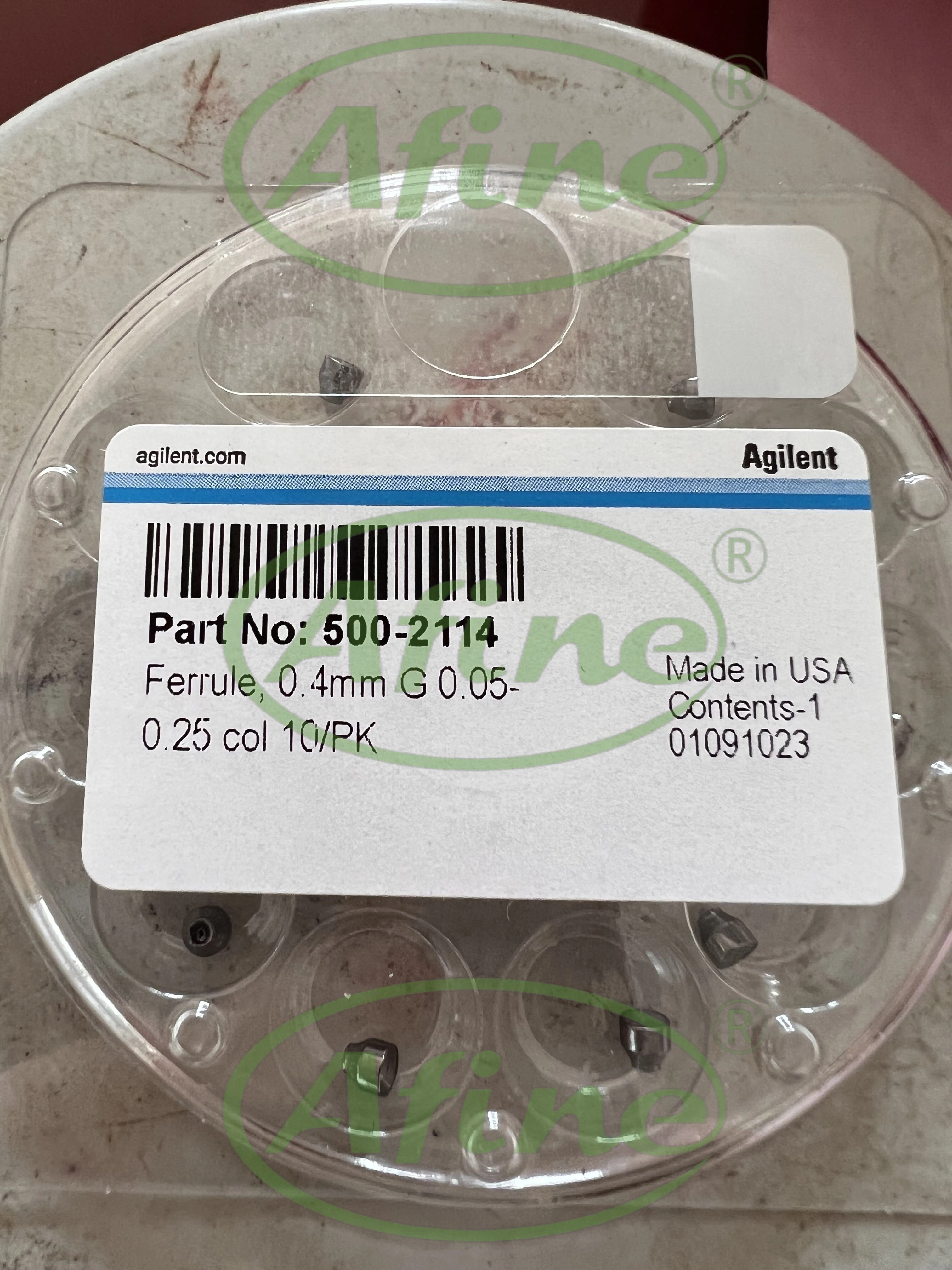 AFINE Agilent,500-2114, sealing washer, 0.4 mm ID, graphite, for 0.05 to 0.25 mm columns, 10/pkg